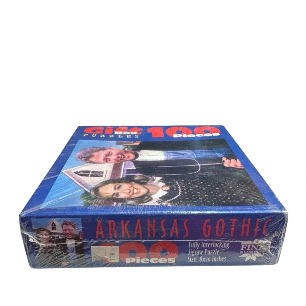 Vintage Arkansas Gothic Bill Hillary Clinton 100pc Jigsaw‎ Puzzle Sealed 8'x10'